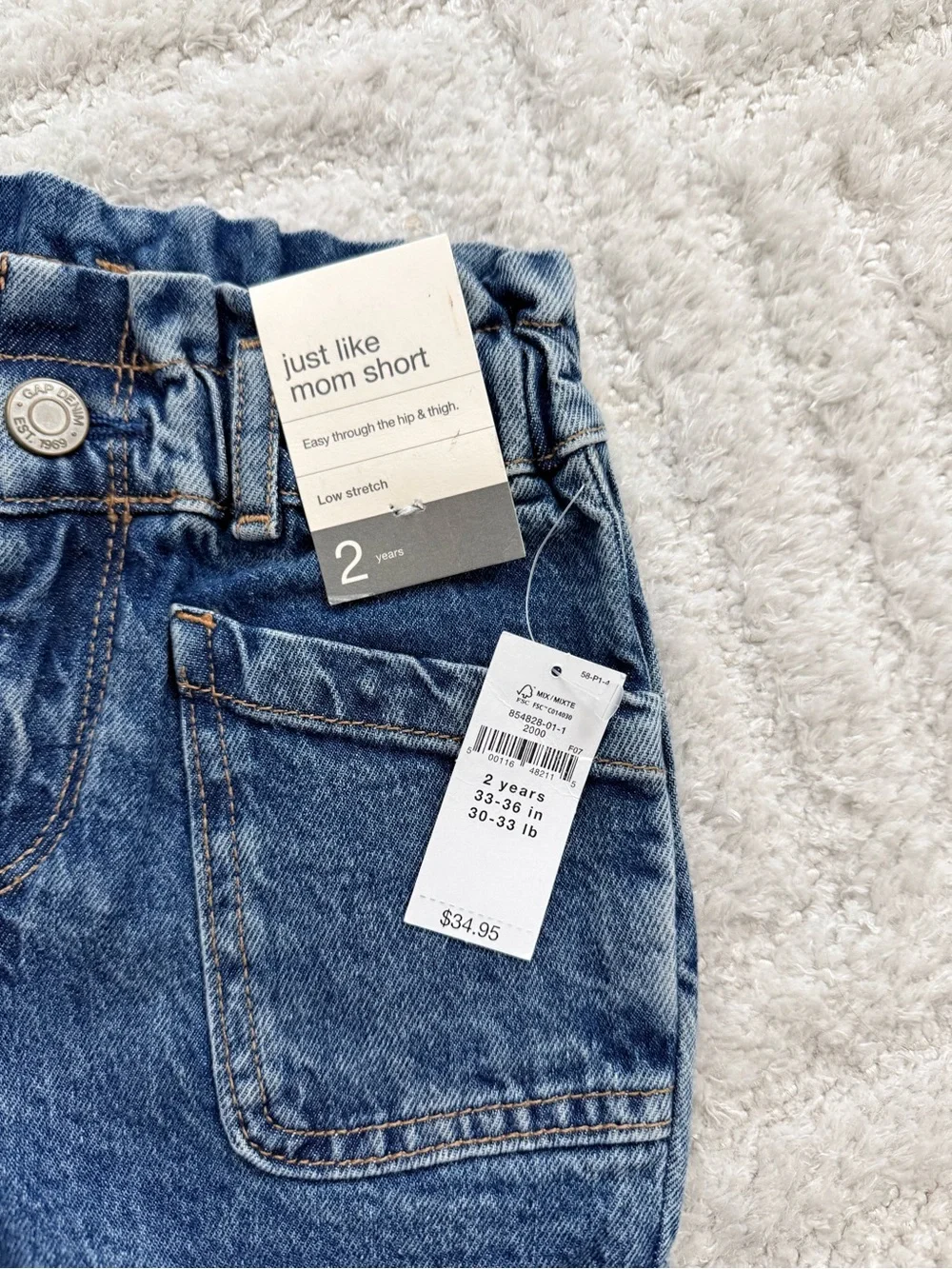 NWT - GAP Toddler Girl Denim Shorts - Size 2T